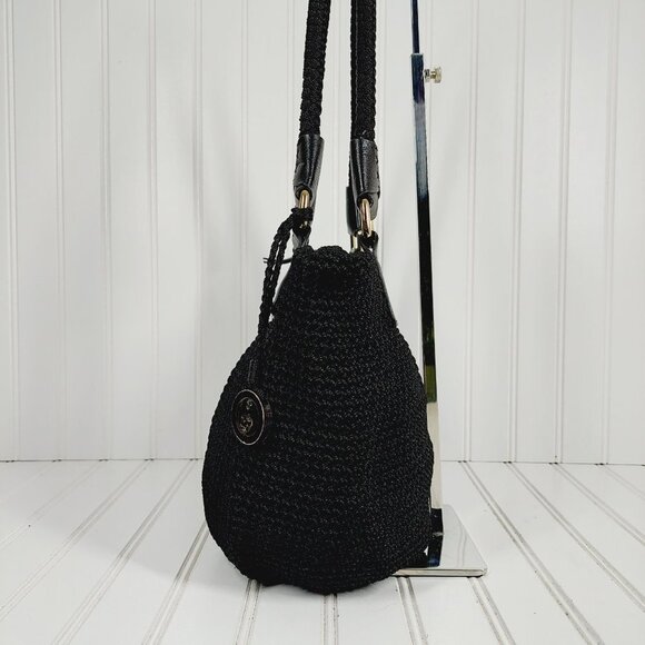 THE SAK Elliott Lucca Black Crochet Shoulder Handbag 0200 - Picture 5 of 15